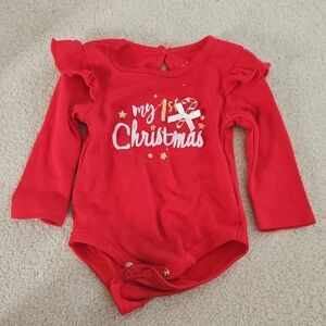 Baby Essentials Red 'My 1st Christmas' Bodysuit